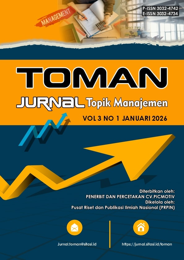 					View Vol. 3 No. 1 (2026): TOMAN: Jurnal Topik Manajemen (In Press)
				